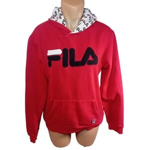FILA Unisex Plus Size Hoodie Sweatshirt Logo Graphic Sporty Athletic Workout XXL
